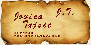 Jovica Tajsić vizit kartica